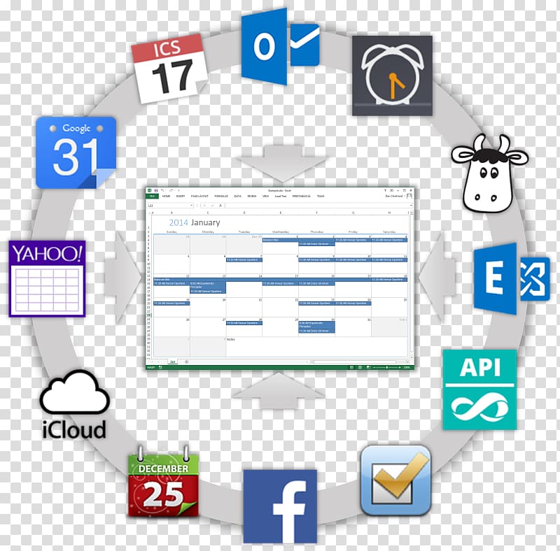 Datasource Template Microsoft Excel Calendar, single-page calendar transparent background PNG clipart