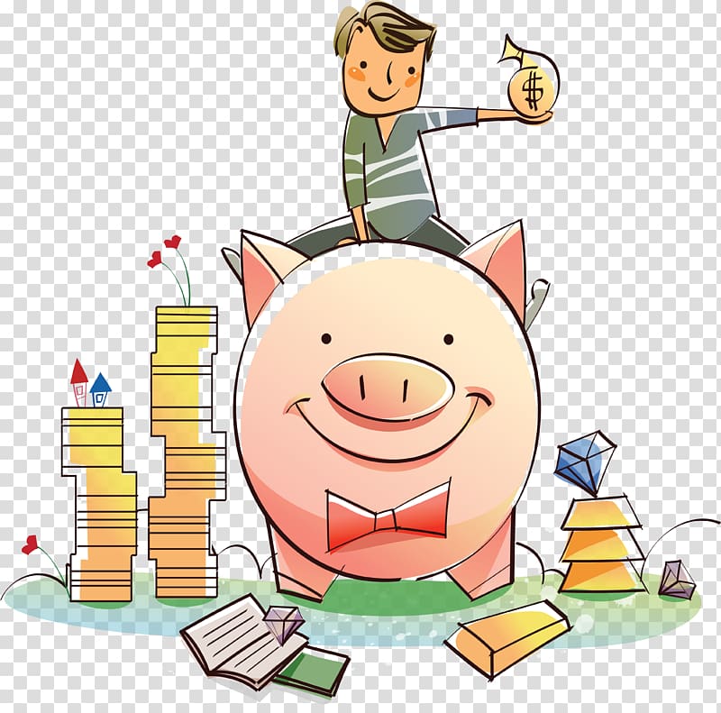 Bank Money Investment Child Financial literacy, illustration characters transparent background PNG clipart