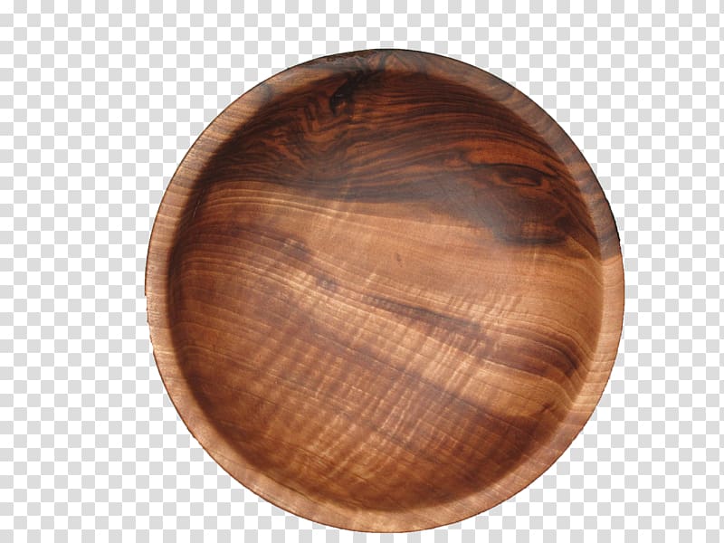 Tableware Wood Platter Bowl, walnut transparent background PNG clipart
