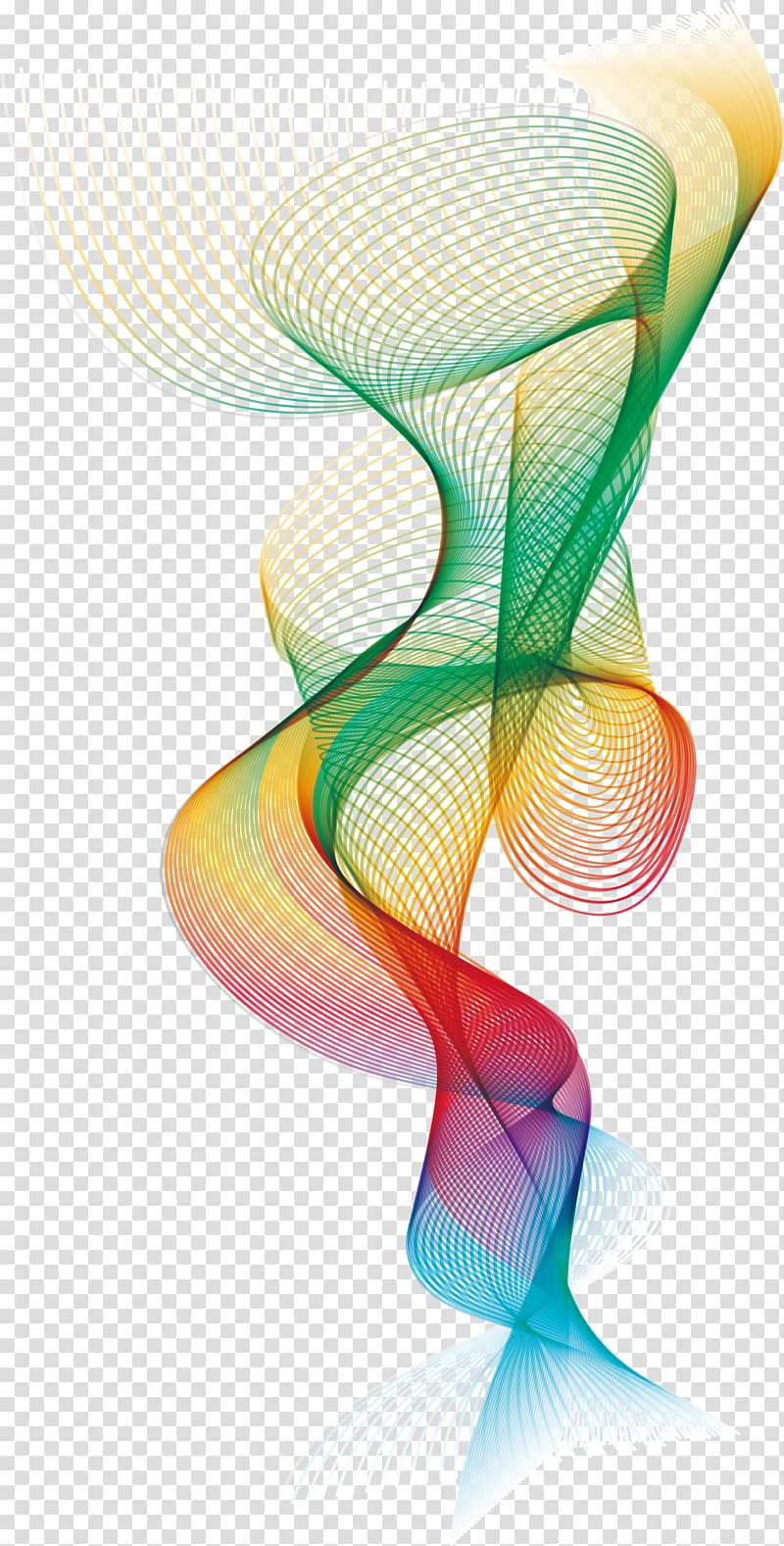 green, yellow, and red spiral illustration, Art Line, Artistic feeling, colorful lines transparent background PNG clipart
