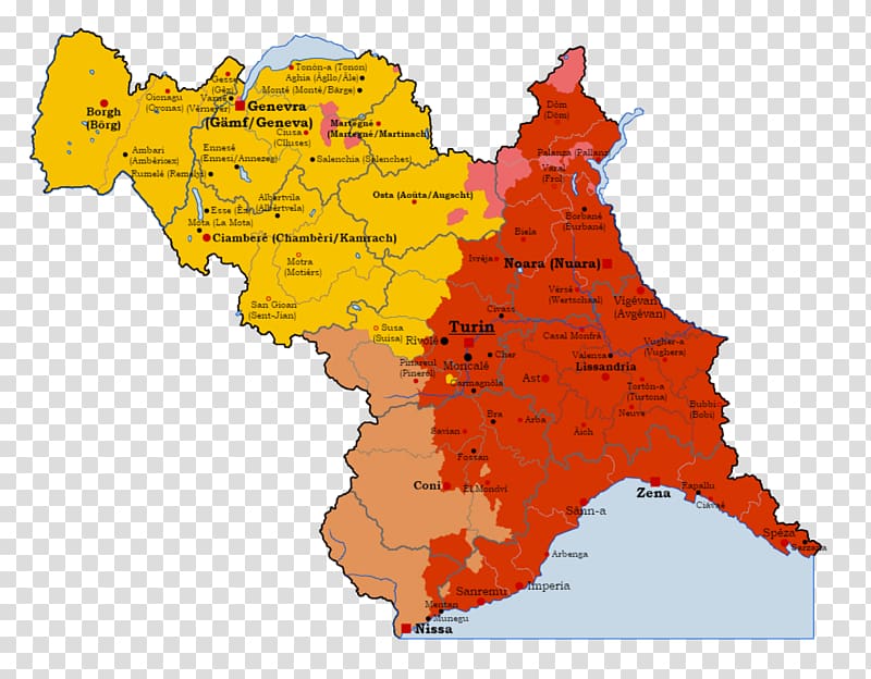 Piedmont Linguistic map Kingdom of Sardinia Linguistics, map transparent background PNG clipart