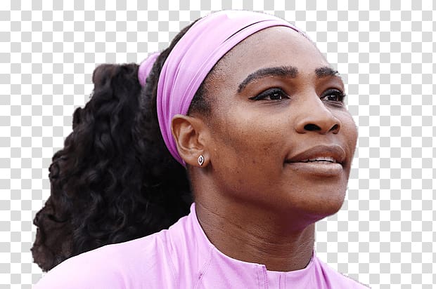 woman wearing pink headband, Serena Williams transparent background PNG clipart