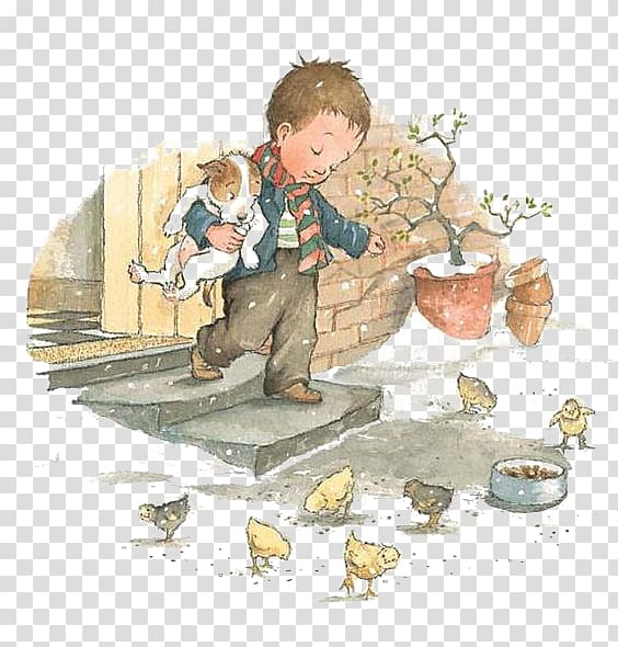 The Growing Story Una storia che cresce Farmer Duck Illustrator Illustration, boy transparent background PNG clipart