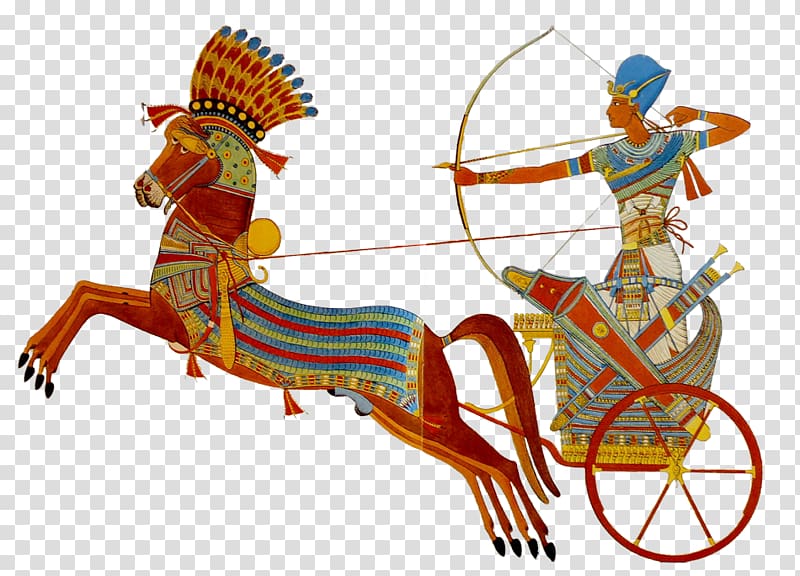 person riding chariot illustration, Art of ancient Egypt Pharaoh Chariot, Egyptian transparent background PNG clipart