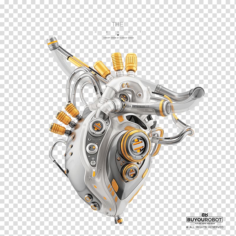 Heart Robot Wavefront .obj file Digital art, heart transparent background PNG clipart