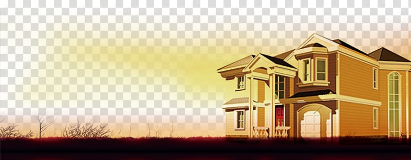 Villa Home House Gratis, Orange Villa transparent background PNG clipart