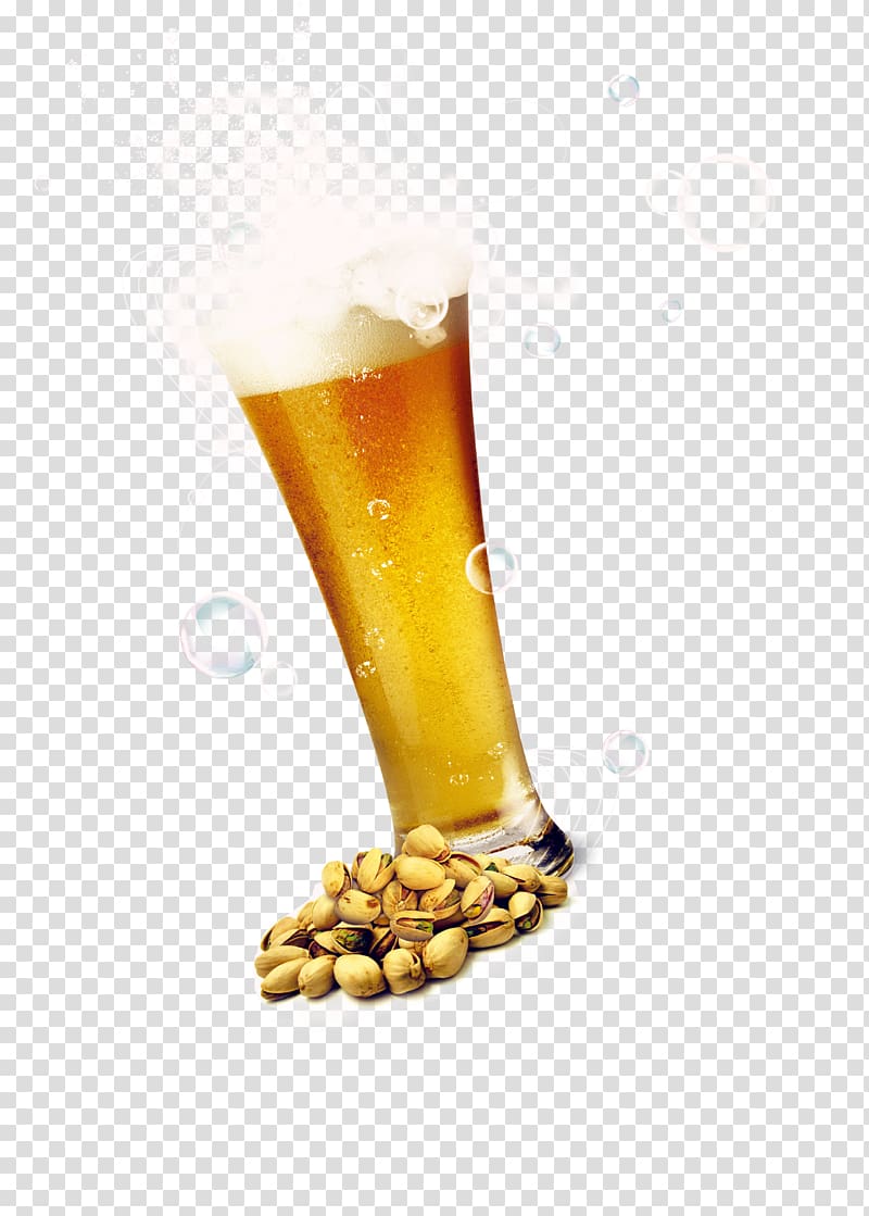Ice beer Wine, Beer bubbles pistachios transparent background PNG clipart