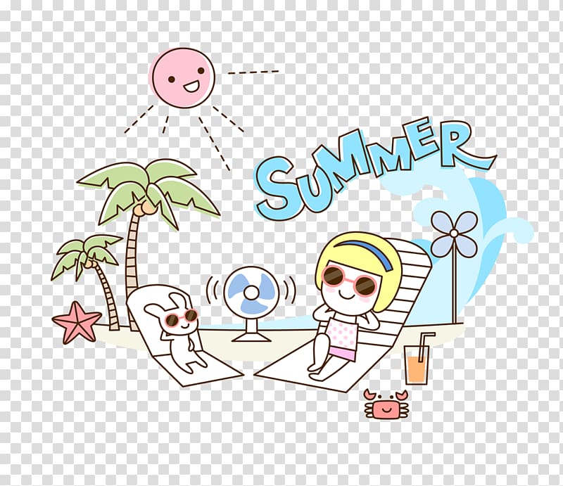 Beach Resort Illustration, Creative summer beach transparent background PNG clipart
