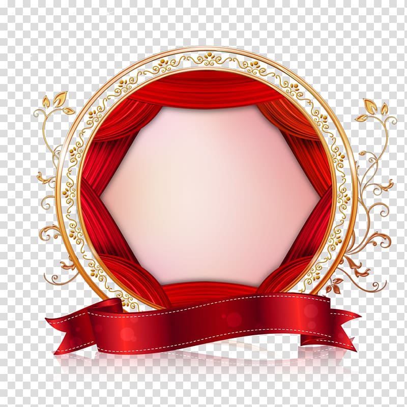 Newcastle Red, Creative Wedding Valentine Border, red and gold frame transparent background PNG clipart