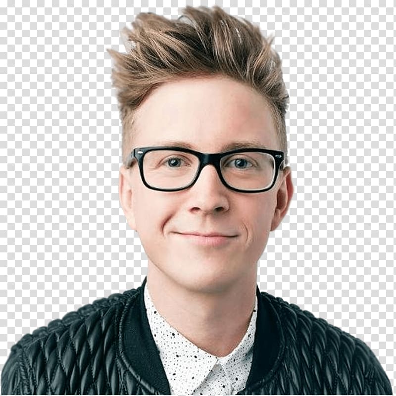 man in wayfarer eyeglasses with black frames, Tyler Oakley Jacket transparent background PNG clipart