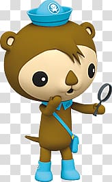 brown primate holding magnifying glass illustration, Shellington transparent background PNG clipart