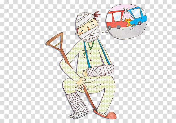 Traffic collision Drawing Illustration, Injured patients in traffic accidents transparent background PNG clipart