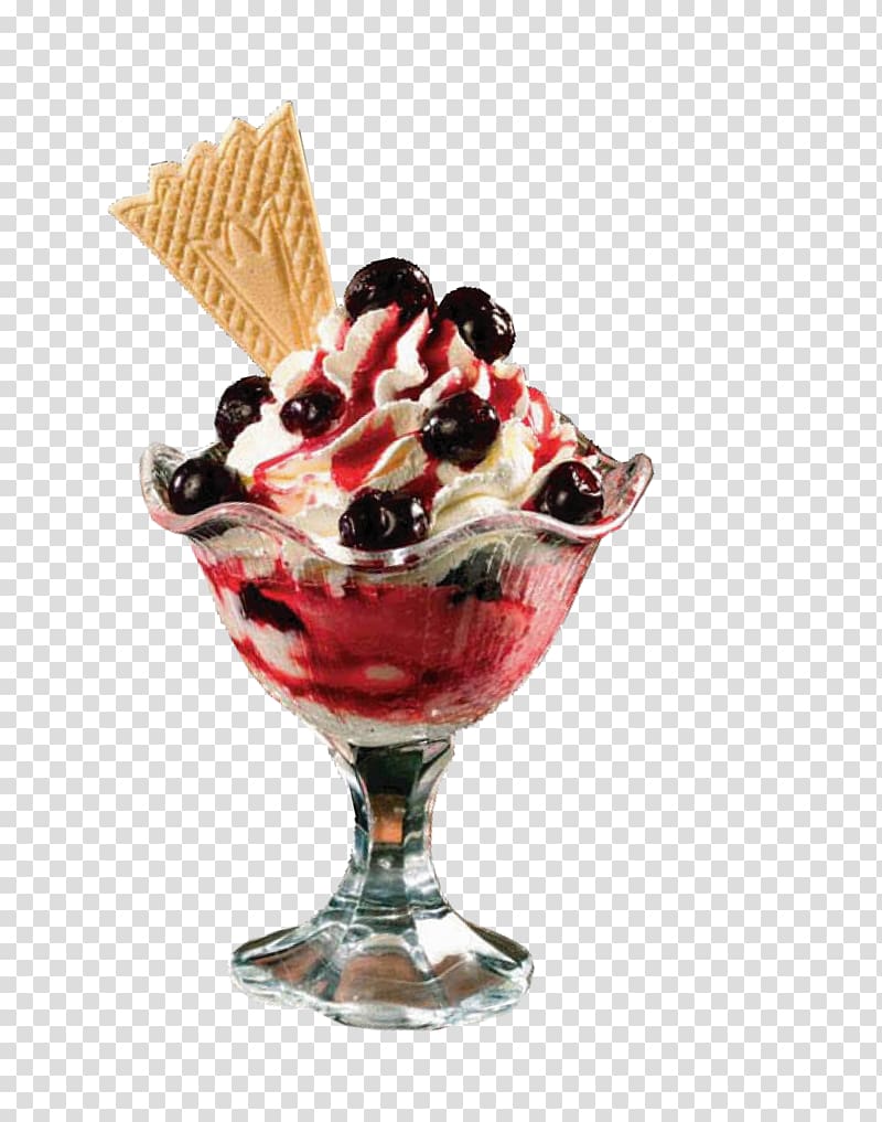 Ice cream Sundae Knickerbocker glory Parfait Food, whipped cream transparent background PNG clipart