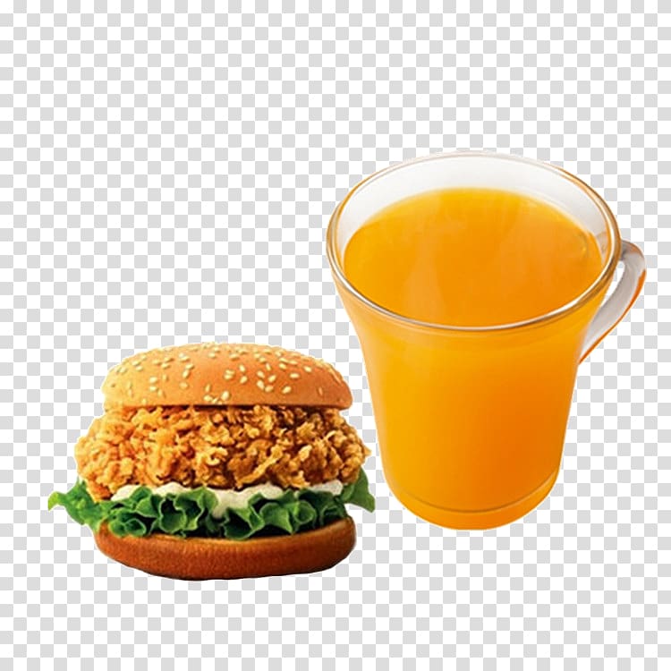 Hamburger Fast food KFC French fries Chicken salad, Juice and Chicken Fort more with transparent background PNG clipart