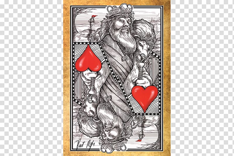 Playing card Game Character Drawing, king of hearts transparent background PNG clipart