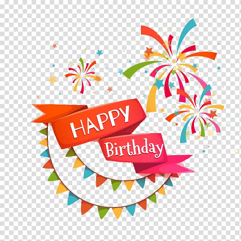 flat cartoon birthday celebration transparent background PNG clipart