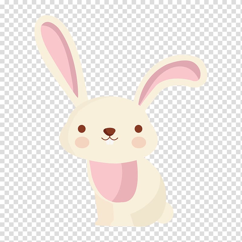 white and pink rabbit illustration, Easter Bunny Rabbit Cartoon Illustration, cute little bunny transparent background PNG clipart