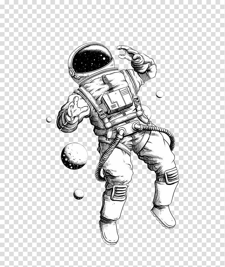 astronaut character illustration, Drawing Astronaut Illustration, Astronauts transparent background PNG clipart