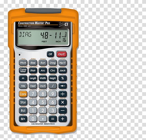 Calculated Industries Construction Master Pro 4065 Scientific calculator Building Architectural engineering, calculator transparent background PNG clipart