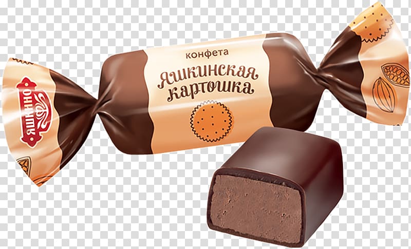 Praline Yashkino Rum ball Fudge Chocolate truffle, candy transparent background PNG clipart