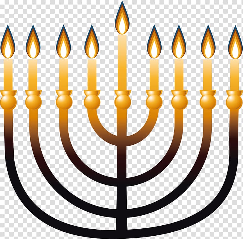 Menorah Jewish people Candle Illustration, Yellow simple candlestick transparent background PNG clipart