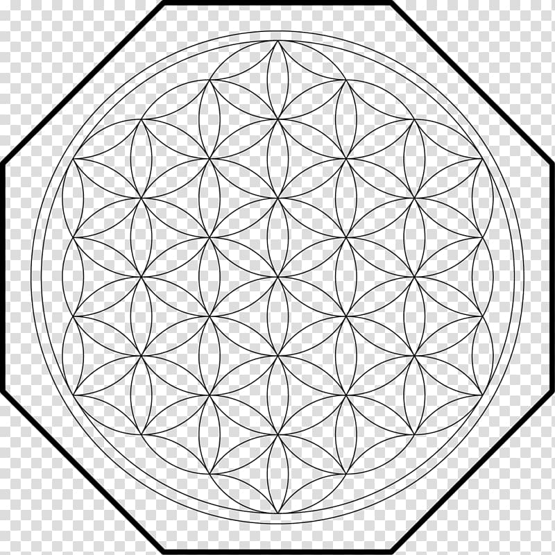 Overlapping circles grid Sacred geometry Metatron's Cube, circle transparent background PNG clipart