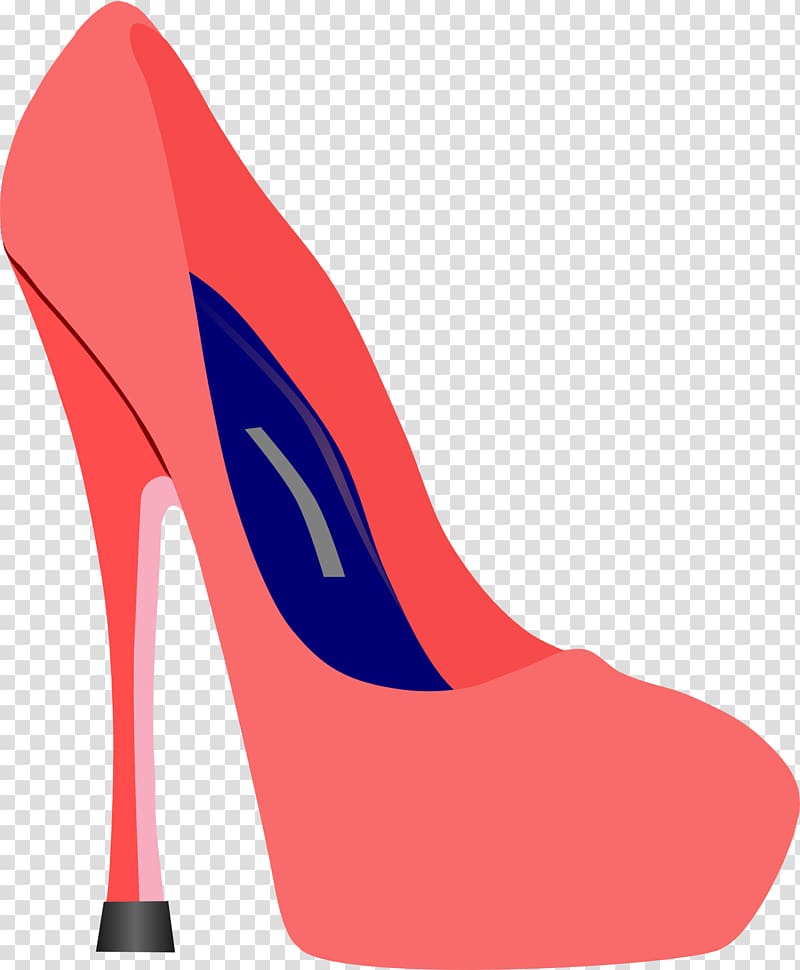 High-heeled footwear Court shoe Red Pink, high heels transparent background PNG clipart