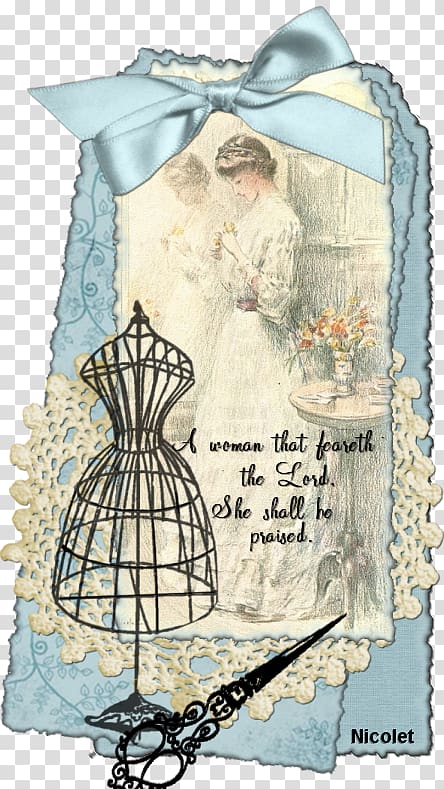 Paper Dress form Craft Vintage clothing Pattern, Hang Name Tag transparent background PNG clipart