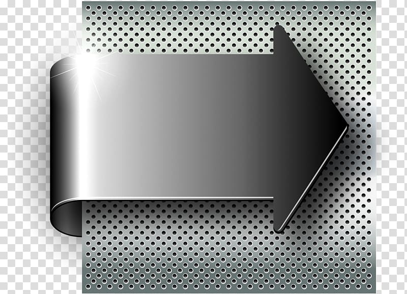 gray arrow illustration, Brushed metal Illustration, Metal arrow transparent background PNG clipart