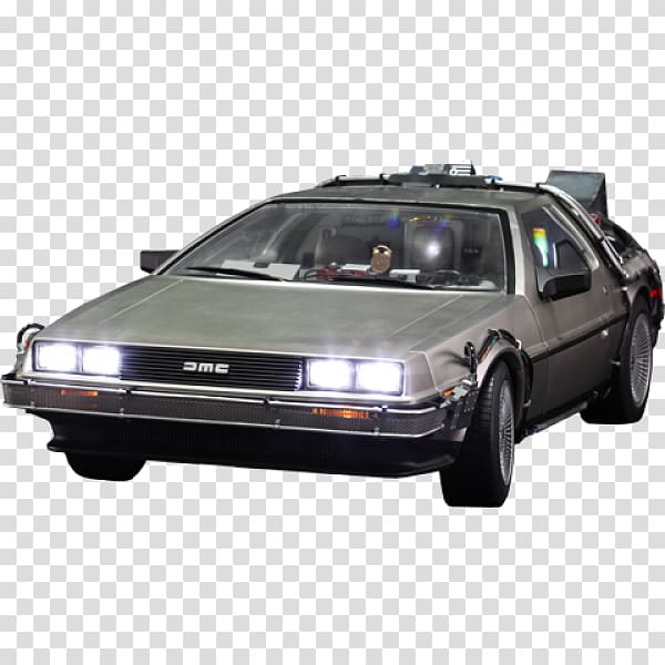 Marty McFly DeLorean DMC-12 Dr. Emmett Brown Car DeLorean time machine, car transparent background PNG clipart