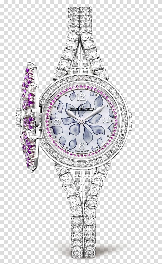 Le Sentier Automatic watch Jaeger-LeCoultre Cartier, Silver Jaeger-LeCoultre watches diamond watches female table decoration transparent background PNG clipart