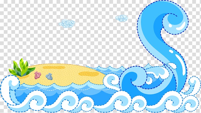 Cartoon Child English alphabet Illustration, Ocean Beach transparent background PNG clipart