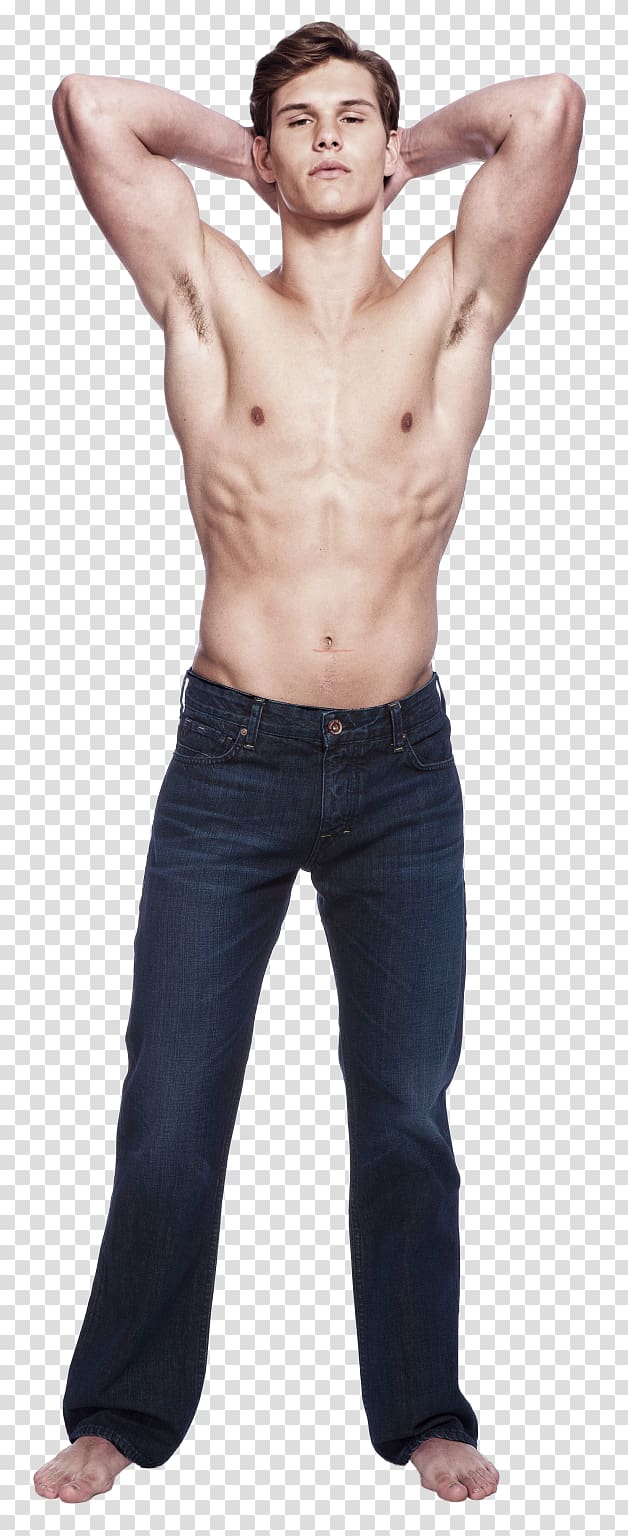 Barechestedness Jeans Denim Body man Hip, Thomas Edison transparent background PNG clipart