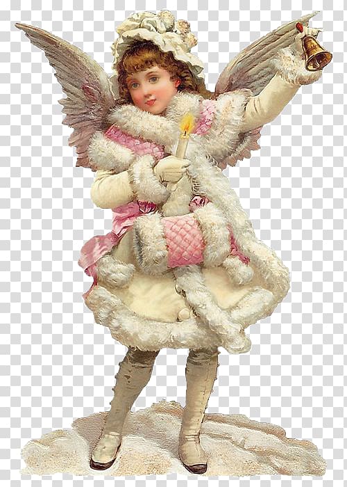 Santa Claus Victorian era Christmas card Angel, angel transparent background PNG clipart