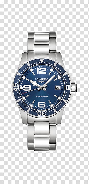 Longines Men\'s Hydroconquest L3.642.4.56.6 Saint-Imier Diving watch, Metalcoated Crystal transparent background PNG clipart