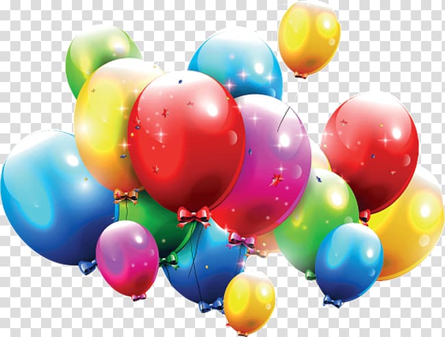 Birthday cake Balloon , Color balloons floating transparent background PNG clipart