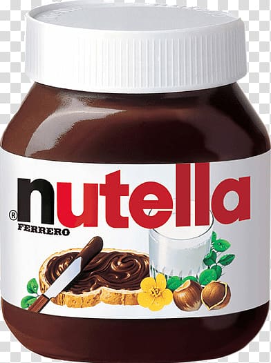 Nutella Ferrero chocolate container, Nutella transparent background PNG clipart