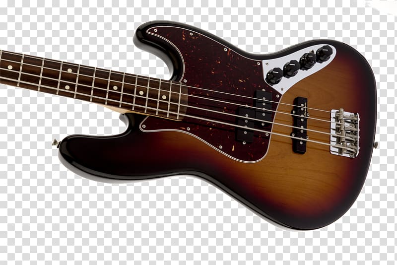 Fender Jaguar Bass Fender Squier Vintage Modified Jaguar Bass Special SS Bass guitar, sunburst transparent background PNG clipart