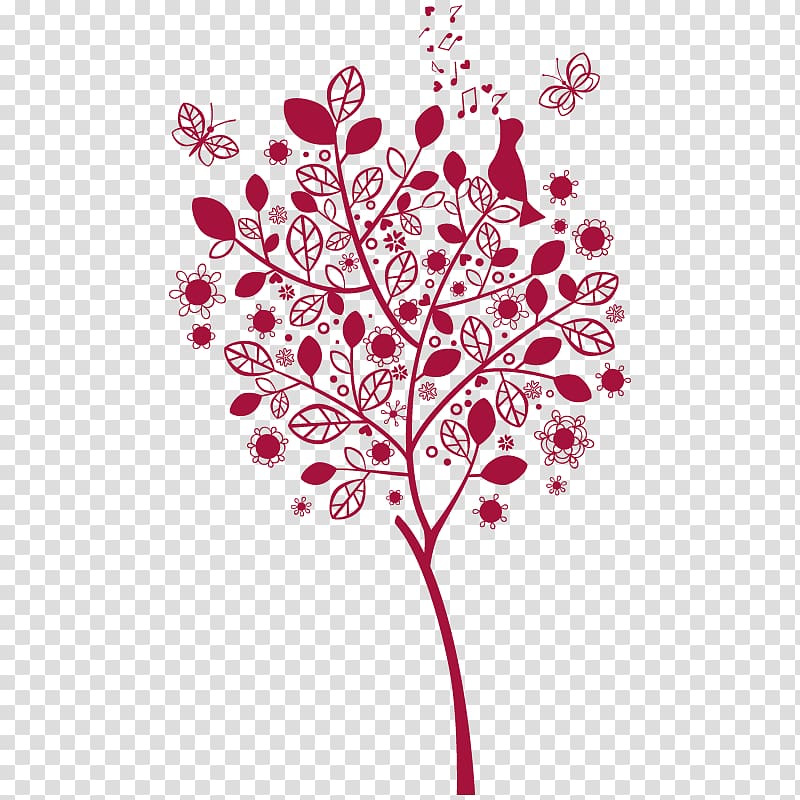 Tree Color Wall Vinyl group Magenta, tree transparent background PNG clipart