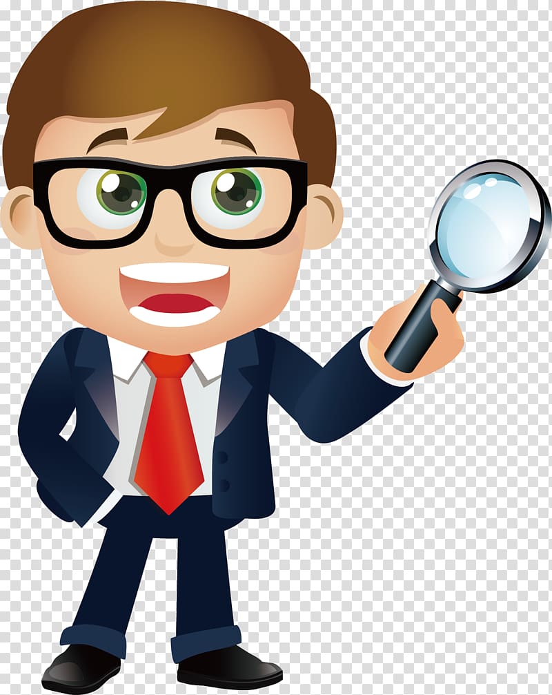 man with magnifying glass clipart