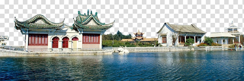 China Poster Template Real property, Ancient lake house transparent background PNG clipart