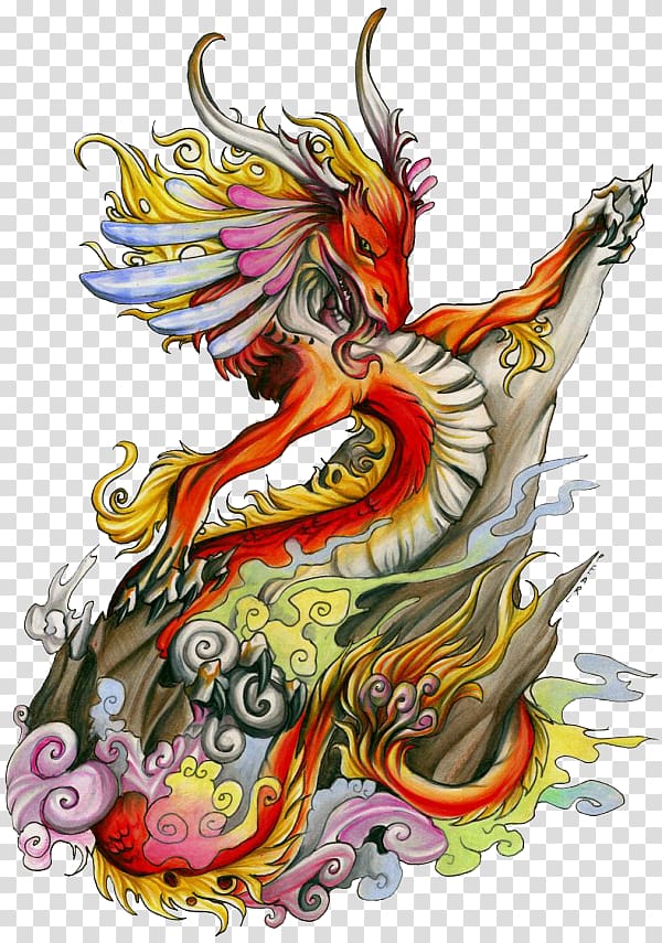 Tattoo Chinese dragon Color Design, dragon transparent background PNG clipart