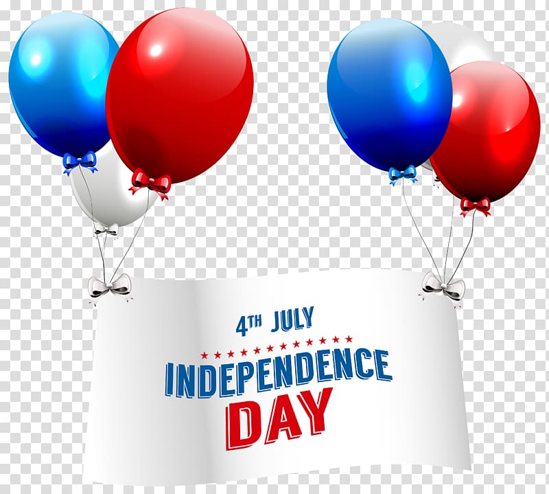 4th July Independence Day banner graphic, Independence Day , Independence Day with Balloons transparent background PNG clipart