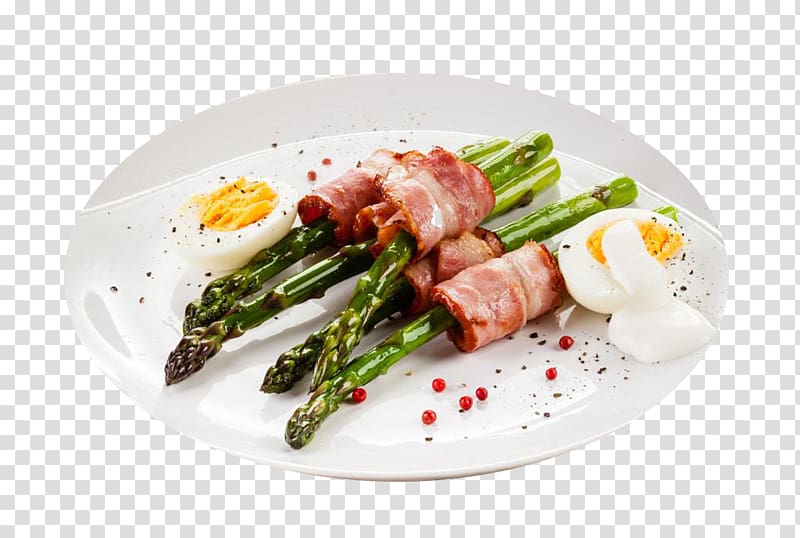 Bacon Asparagus Fried egg Barbecue Wrap, Beef cabbage cuisine transparent background PNG clipart