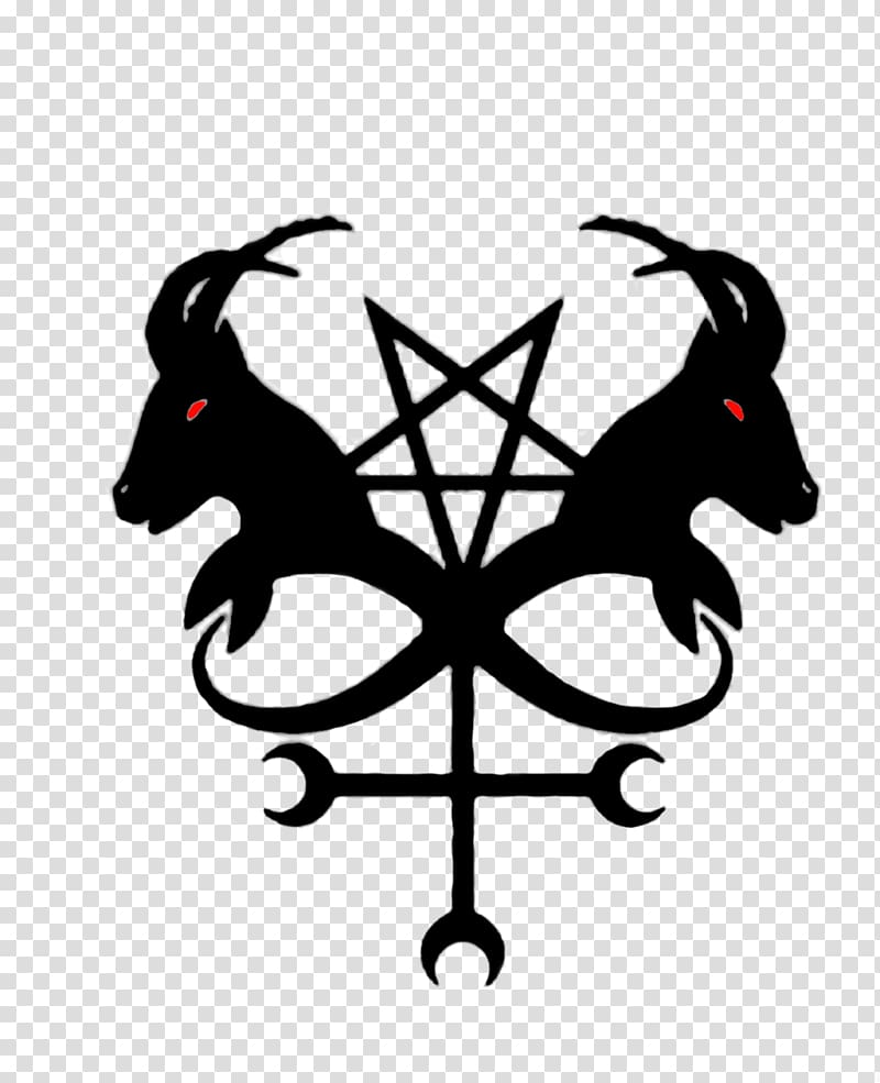 pentagram with two goat heads illustration, The Satanic Witch Church of Satan Satanism The Satanic Bible Baphomet, Satanic transparent background PNG clipart