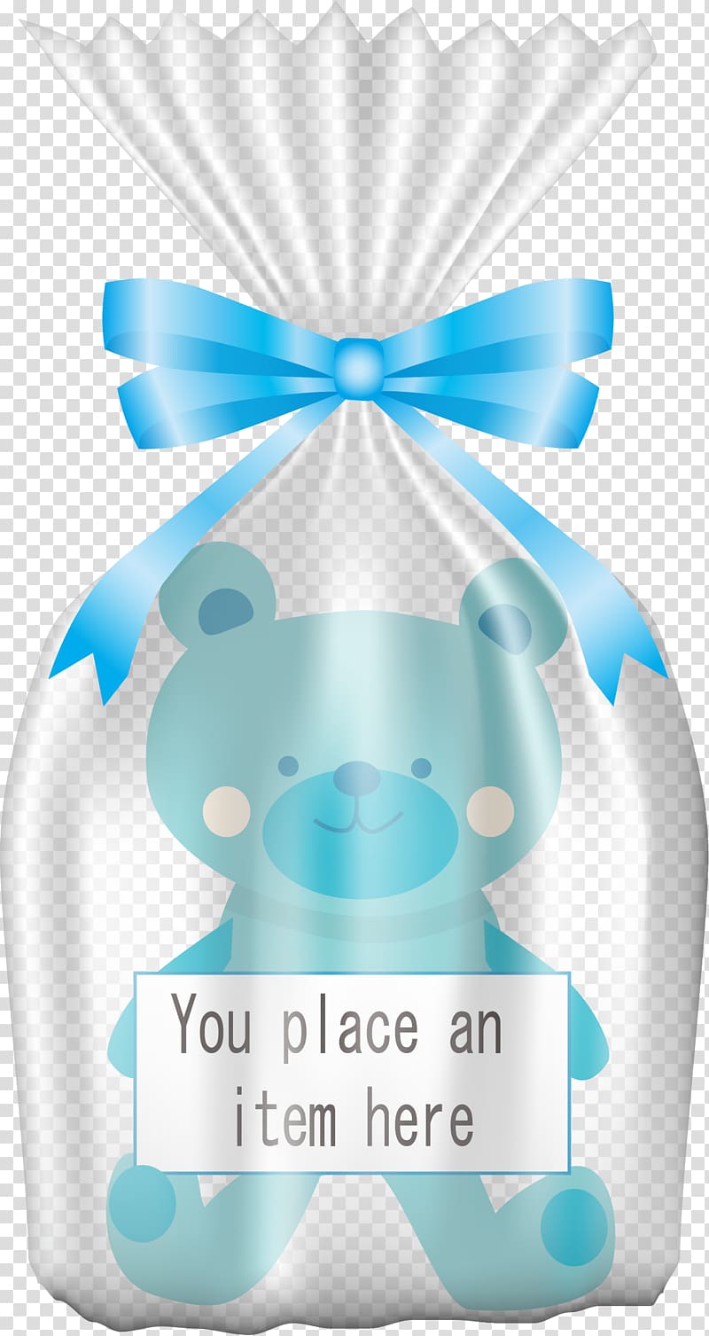 Packaging and labeling Ribbon, Hand painted blue bear transparent background PNG clipart