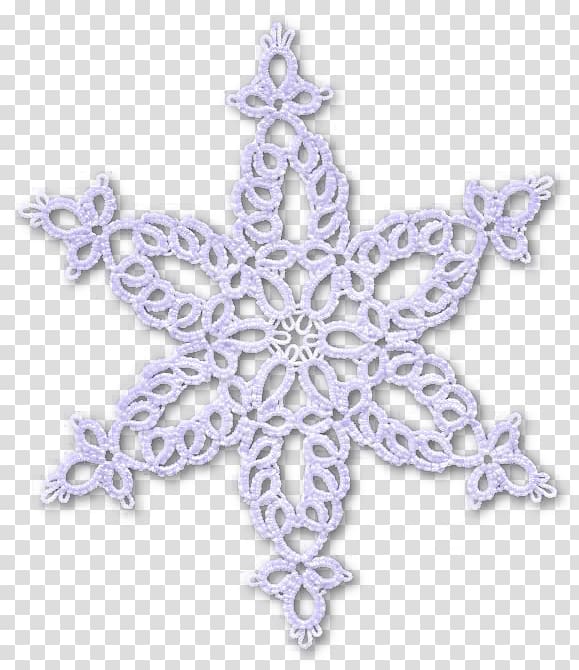 The six-cornered snowflake Tatting Christmas ornament Pattern, lace patterns transparent background PNG clipart