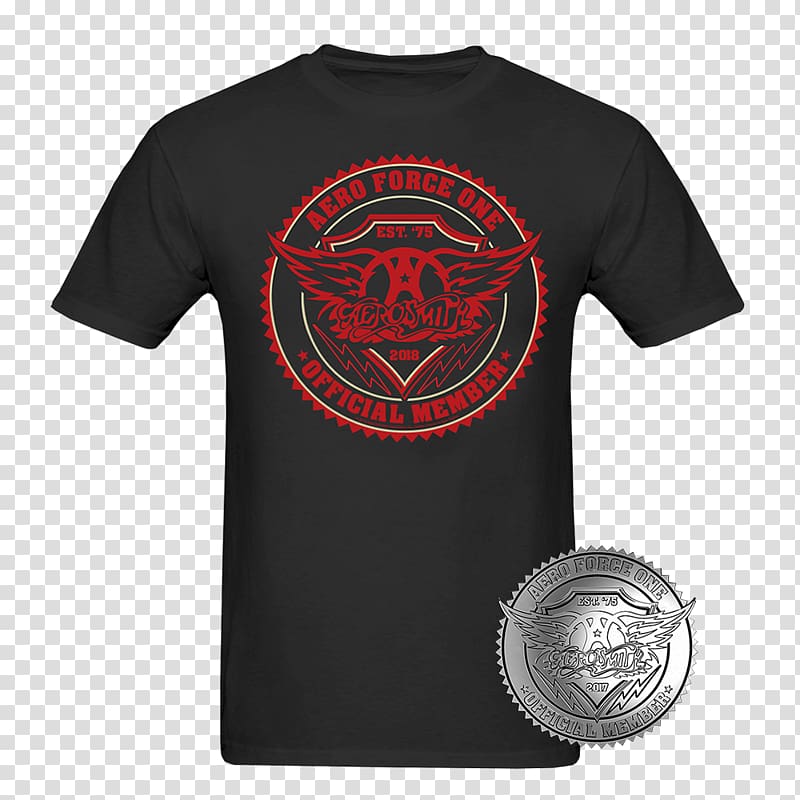 T-shirt Aero Force One Fan club Aerosmith, T-shirt transparent background PNG clipart