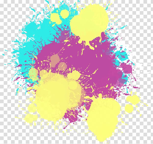pink and yellow paint splatter, Painting PicsArt Studio Color, colour splash transparent background PNG clipart