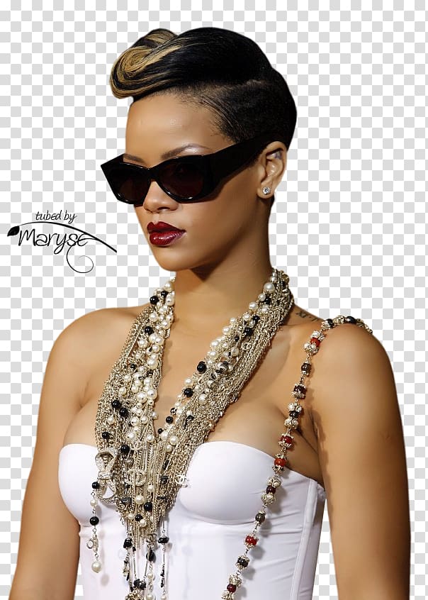 Rihanna Pixie cut Short hair Model Fashion, Hanna inscription transparent background PNG clipart